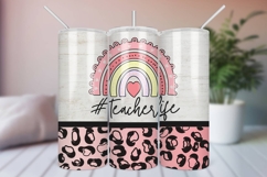 Teacher Life Rainbow | Sublimation Skinny Tumbler Wrap Product Image 1