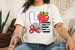 Teacher Love Apple PNG, School Supplies Design Product Image 3