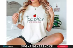 Teacher Love Inspire Care SVG, Teacher SVG Design Product Image 1