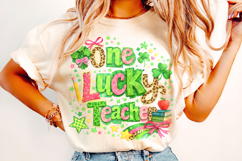 One Lucky Teacher St Patrick's Day PNG, Lucky Teacher PNG Product Image 3