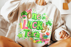 One Lucky Teacher St Patrick's Day PNG, Lucky Teacher PNG Product Image 4