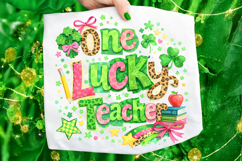 One Lucky Teacher St Patrick's Day PNG, Lucky Teacher PNG Product Image 6