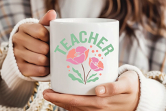 Teacher Floral Quote SVG PNG Bundle | Boho Teacher Bundle Product Image 4