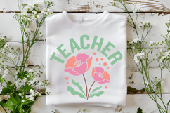 Teacher SVG | Boho Teacher SVG | Teacher Floral PNG Product Image 5