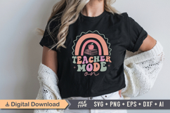 Teacher Mode On SVG File | Back to School Retro SVG Product Image 1