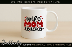 Mom Teacher SVG for Cricut Mothers Day T-shirt Mug Design Product Image 3