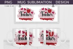 Valentines Teacher Mug | Teacher Sublimation Mug Wrap Product Image 1