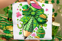 Teacher Pencil St Patrick's Day PNG, Lucky Teacher PNG Product Image 1
