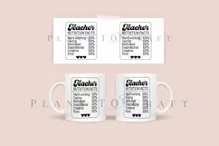 teacher nutrition facts coffee mug glass wrap svg 11oz 15oz mug svg presized for 11oz 15oz glass ready to cut and sublimation files