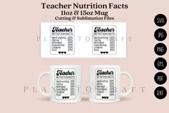 teacher nutrition facts coffee mug glass wrap svg 11oz 15oz mug svg presized for 11oz 15oz glass ready to cut and sublimation files