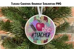 Teacher Christmas Ornament Sublimation PNG Product Image 1