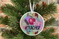 Teacher Christmas Ornament Sublimation PNG Product Image 2