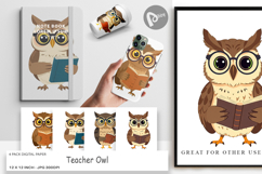 Digital Paper Teacher Owl Product Image 1