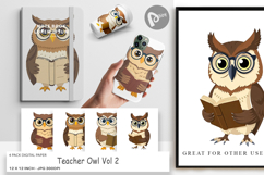 Digital Paper Teacher Owl Product Image 1