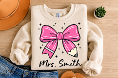 Teacher Pencil Bow PNG, Personalized Bow Design Product Image 2