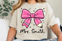 Teacher Pencil Bow PNG, Personalized Bow Design Product Image 3