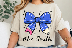 Teacher Pencil Bow PNG, Personalized Bow Sublimation Product Image 3