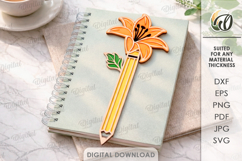 Teacher Pencil Flowers Bundle Laser Cut. Teacher Gift SVG Product Image 13