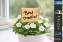 Teacher Plant Stake Laser Cut | Garden Sign | School Signs Product Image 1