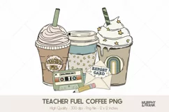 Teacher Png | Iced Coffee Png | Groovy Teacher Sublimation 