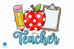 Teacher PNG Sublimation Design,Back to School Product Image 1