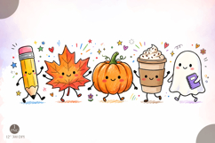 Teacher Pumpkin PNG,Cute School Supplies PNG, Teacher Shirt Product Image 1