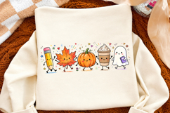 Teacher Pumpkin PNG,Cute School Supplies PNG, Teacher Shirt Product Image 2