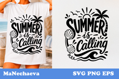 Summer Is Calling SVG | Beach Vacation Quote Product Image 1