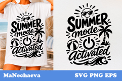 Summer Mode Activated SVG | Beach Vacation Quote Product Image 1