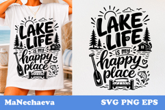 Summer Lake Quote SVG | Lake Life Is My Happy Place Product Image 1