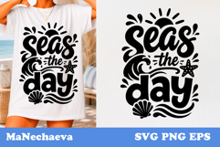 Seas The Day SVG Design | Summer Beach Quote Product Image 1