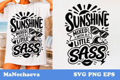 Sunshine Mixed With Sass SVG | Summer Quote Design Product Image 1