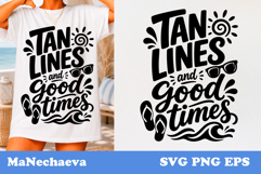 Tan Lines And Good Times SVG | Summer Beach Quote Product Image 1