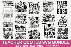 Teacher Quotes SVG Bundle | Funny and Inspirational Sayings Product Image 1