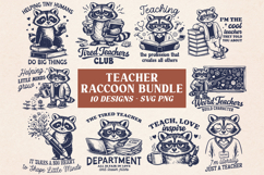 Teacher Raccoon SVG Bundle - 10 Funny Educator PNG Designs Product Image 1