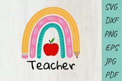 Teacher SVG | Teacher Rainbow SVG | Teacher life SVG Product Image 2