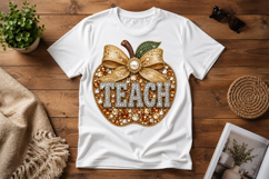 Teacher Rhinestone Apple Png Product Image 3