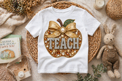 Teacher Rhinestone Apple Png Product Image 7