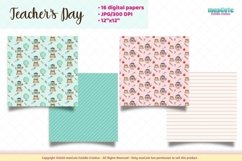 teacher owls digital paper, school Product Image 2