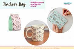 teacher owls digital paper, school Product Image 3