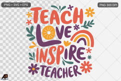 Teacher Boho Floral SVG PNG Sublimation Product Image 1