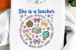 Back to School Sublimation Design,Teacher Typography PNG Product Image 5
