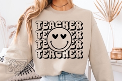 Teacher SVG PNG - Retro Teacher Shirt Quote - Smiley Teacher Product Image 2