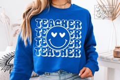 Teacher SVG PNG - Retro Teacher Shirt Quote - Smiley Teacher Product Image 4