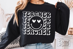 Teacher SVG PNG - Retro Teacher Shirt Quote - Smiley Teacher Product Image 5