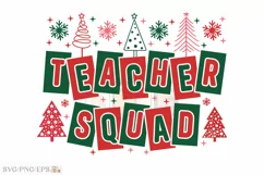 Teacher Squad SVG Very Merry Christmas PNG T-shirt Design Product Image 1