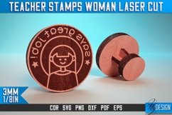 Teacher Stamps Woman Laser Cut SVG | Customizable Teacher Product Image 10