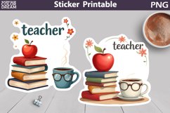 Teacher Sticker Bundle| Teacher Book Apple Sticker Product Image 2