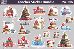 Teacher Sticker Bundle| Teacher Book Apple Sticker Product Image 1