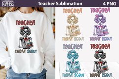Retro Teacher Sublimation | Funny Skull Teacher Sublimation Product Image 1